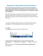 Phân quyền sử dụng chương trình trong windows 7