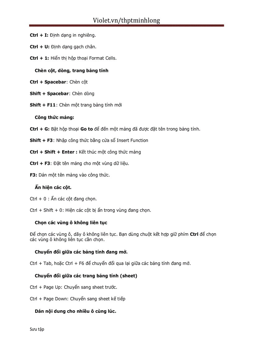 image for page Phím tắt toàn tập