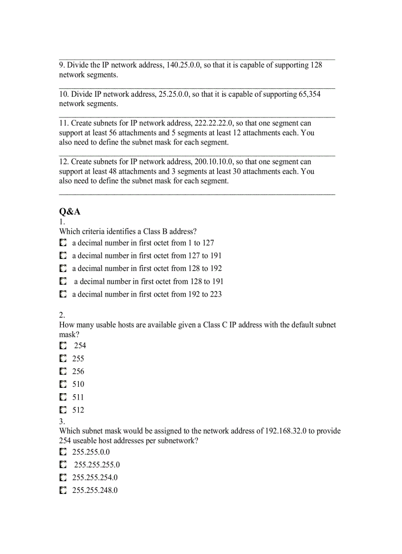 image for page Subnet Excercises