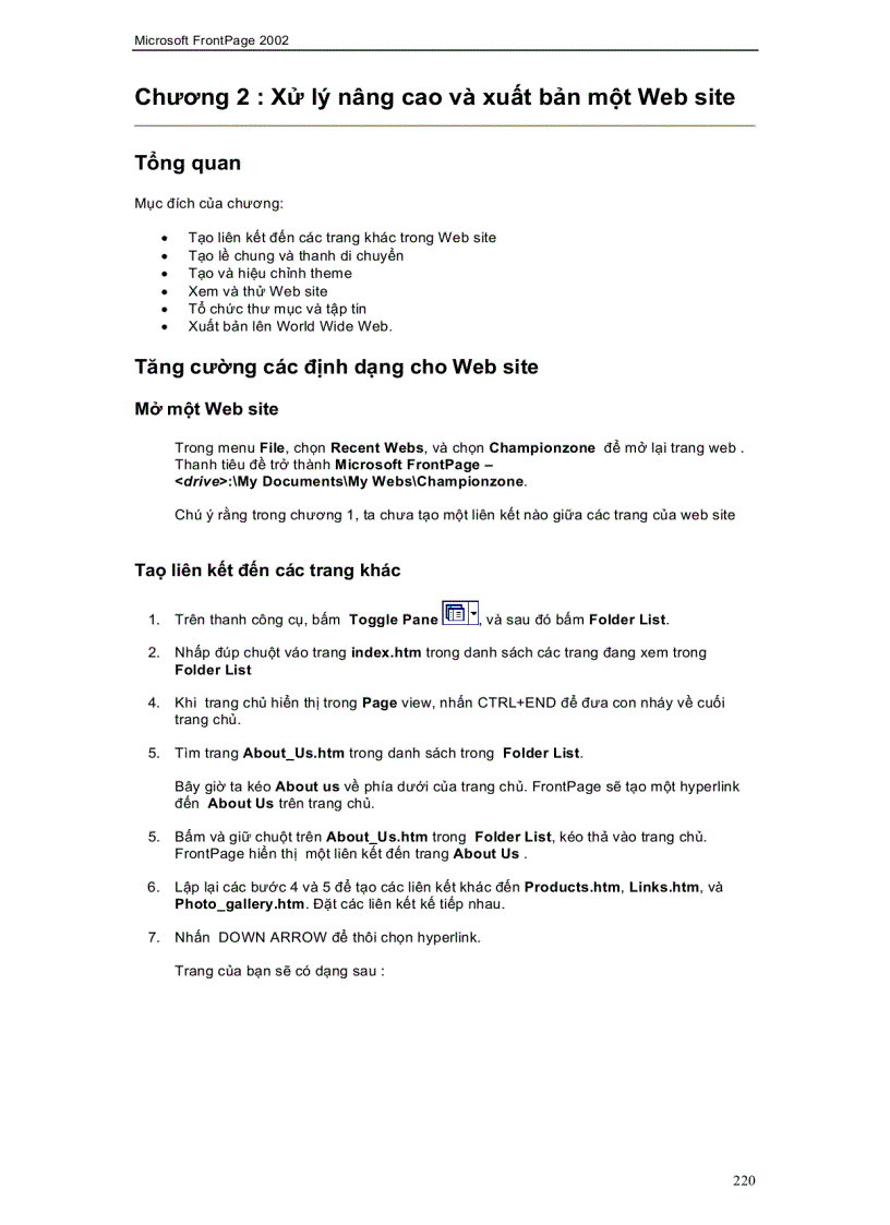 image for page Thiết kế Website từ frontpage 2002