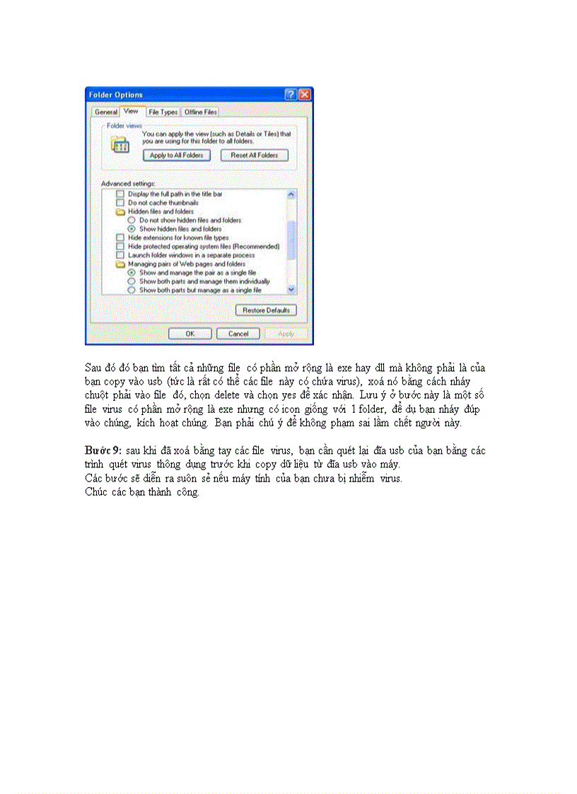 Thủ thuật dùng câu lệnh DOS giúp máy tính thoát khỏisựlây nhiễm virus qua đĩa usb