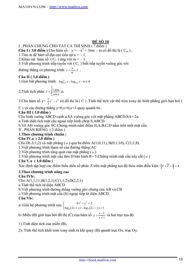 image for page 100 đề ôn thi tốt nghiệp THPT 2009 2010