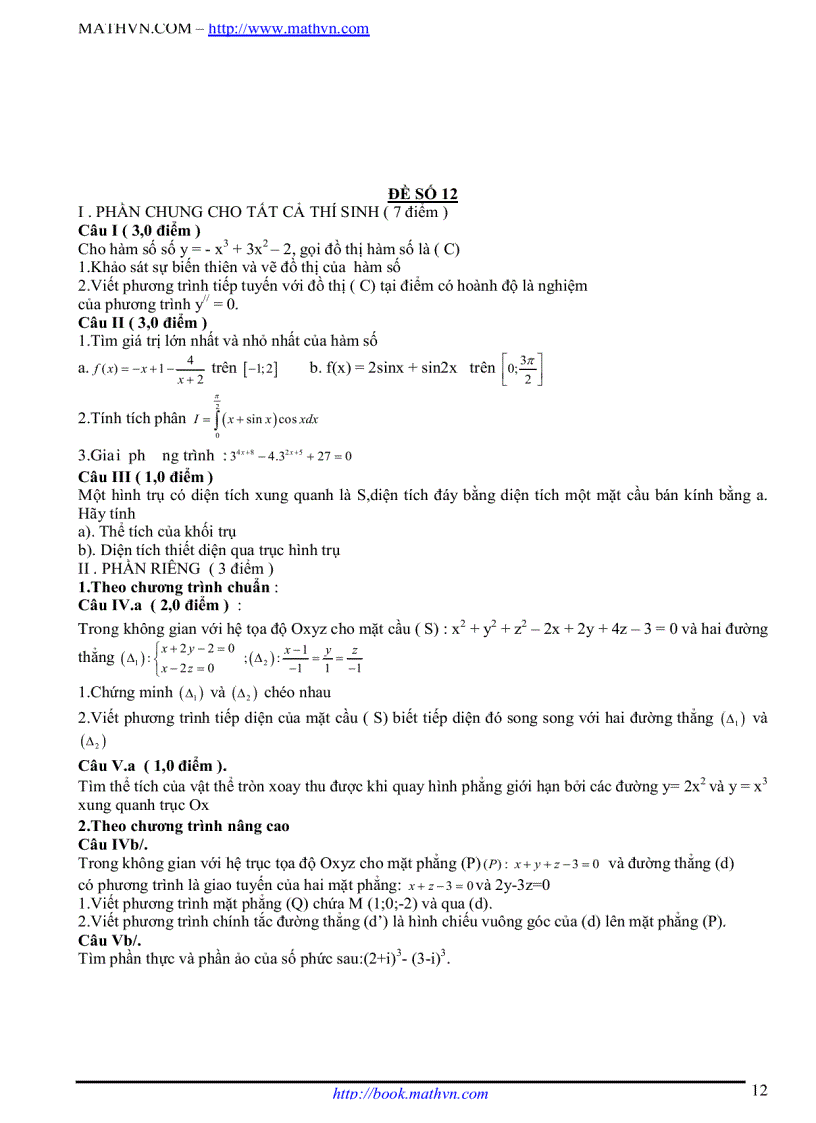 image for page 100 đề ôn thi tốt nghiệp THPT 2009 2010