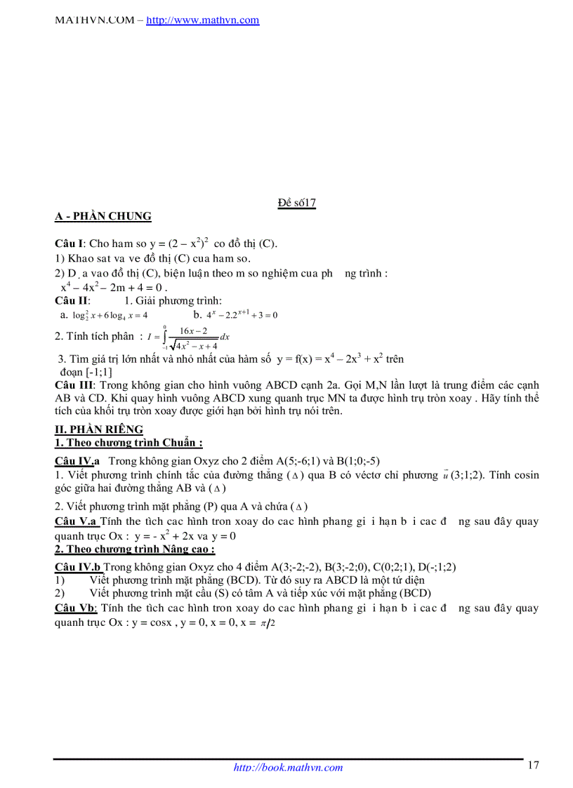 image for page 100 đề ôn thi tốt nghiệp THPT 2009 2010