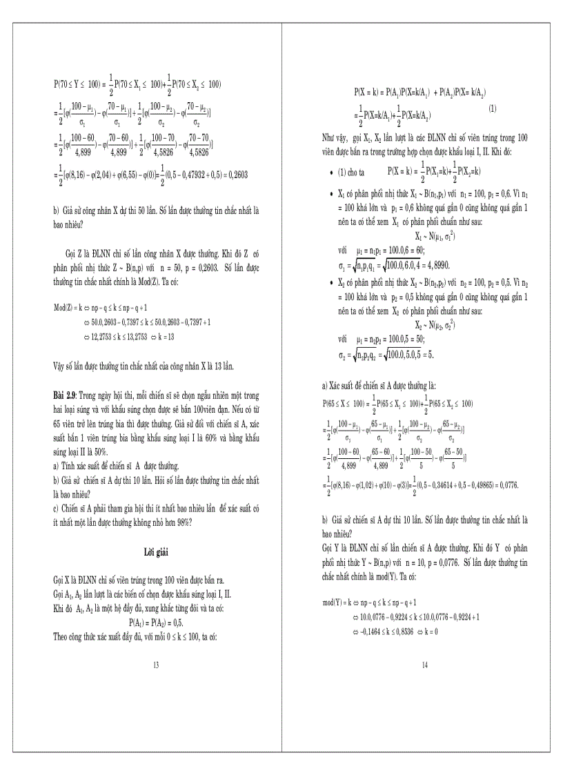image for page Bài giải xác suất thống kê Chương 2
