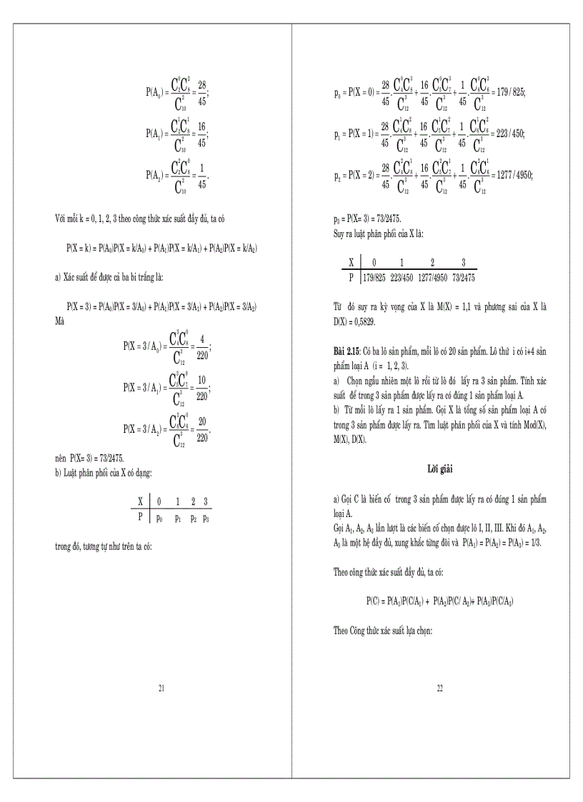 image for page Bài giải xác suất thống kê Chương 2