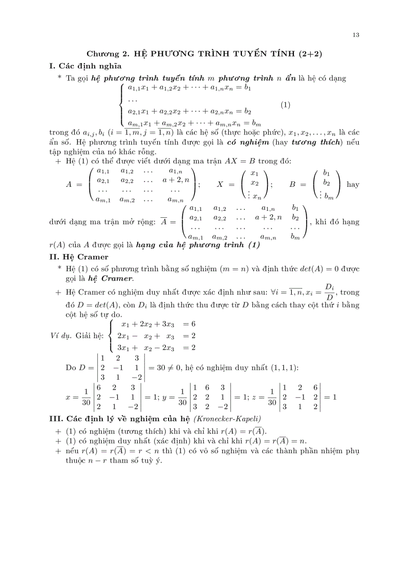 image for page Bài giảng đại số tuyến tính và giải tích