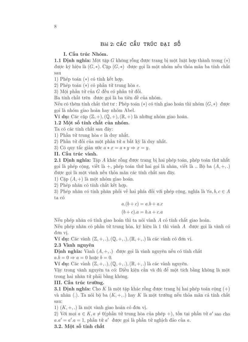 image for page Bài giảng đại số tuyến tính