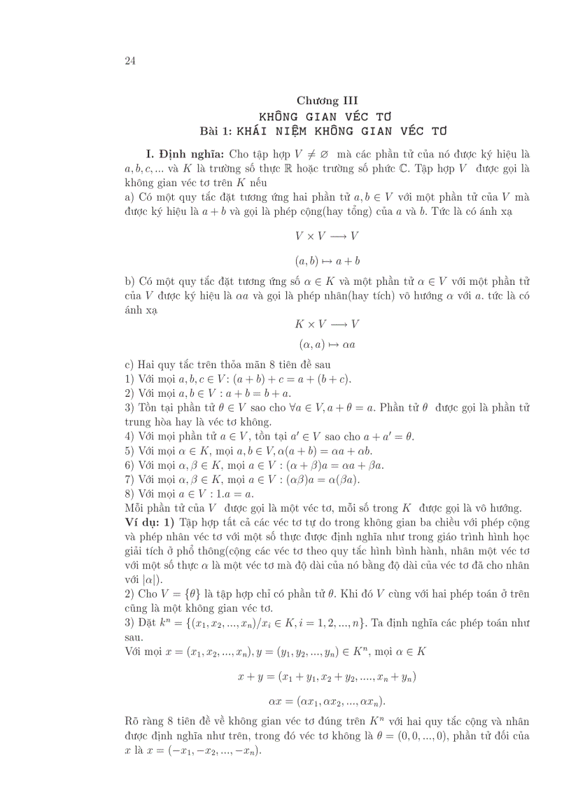 image for page Bài giảng đại số tuyến tính