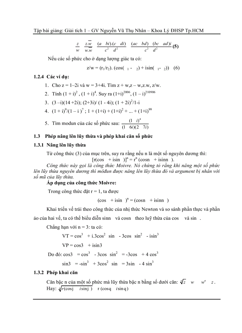 image for page Bài giảng số phức và tích phân