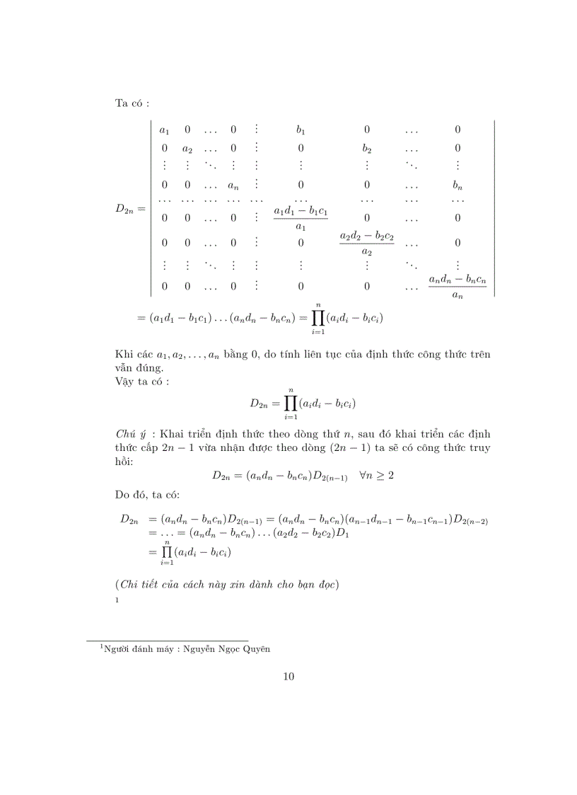 image for page Bài tập định thức