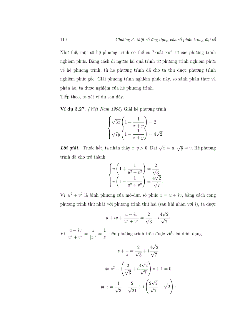 image for page Biến số phức Áp dụng trong đại số