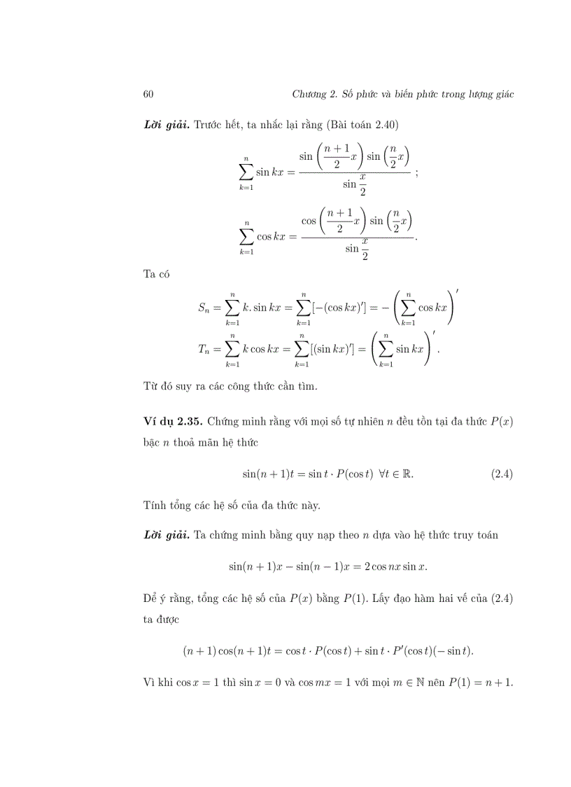 image for page Biến số phức Áp dụng trong lượng giác