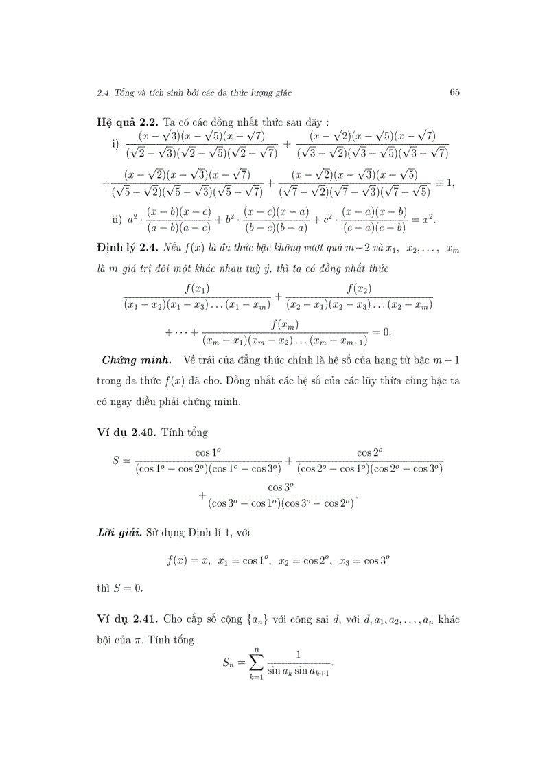 image for page Biến số phức Áp dụng trong lượng giác