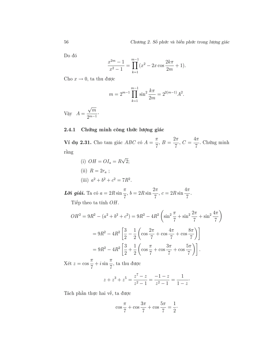 image for page Biến số phức Áp dụng trong lượng giác 1