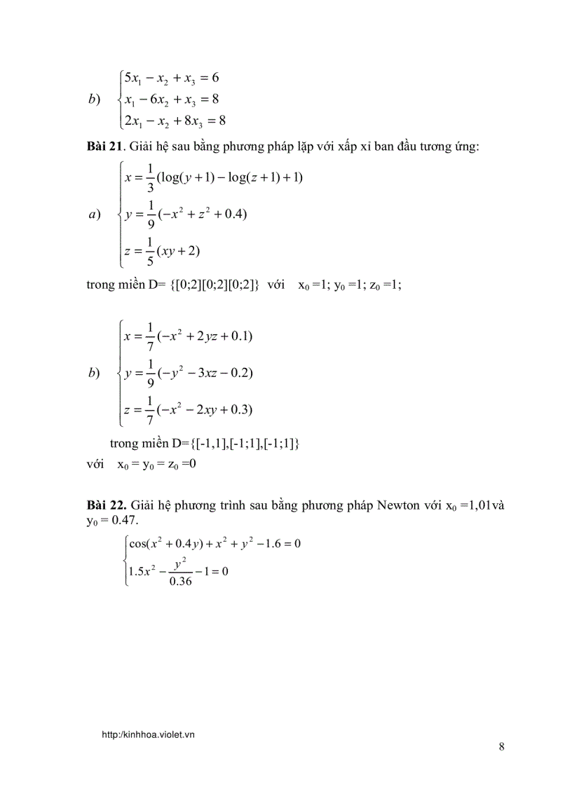 image for page Bài tập phương pháp tính 1