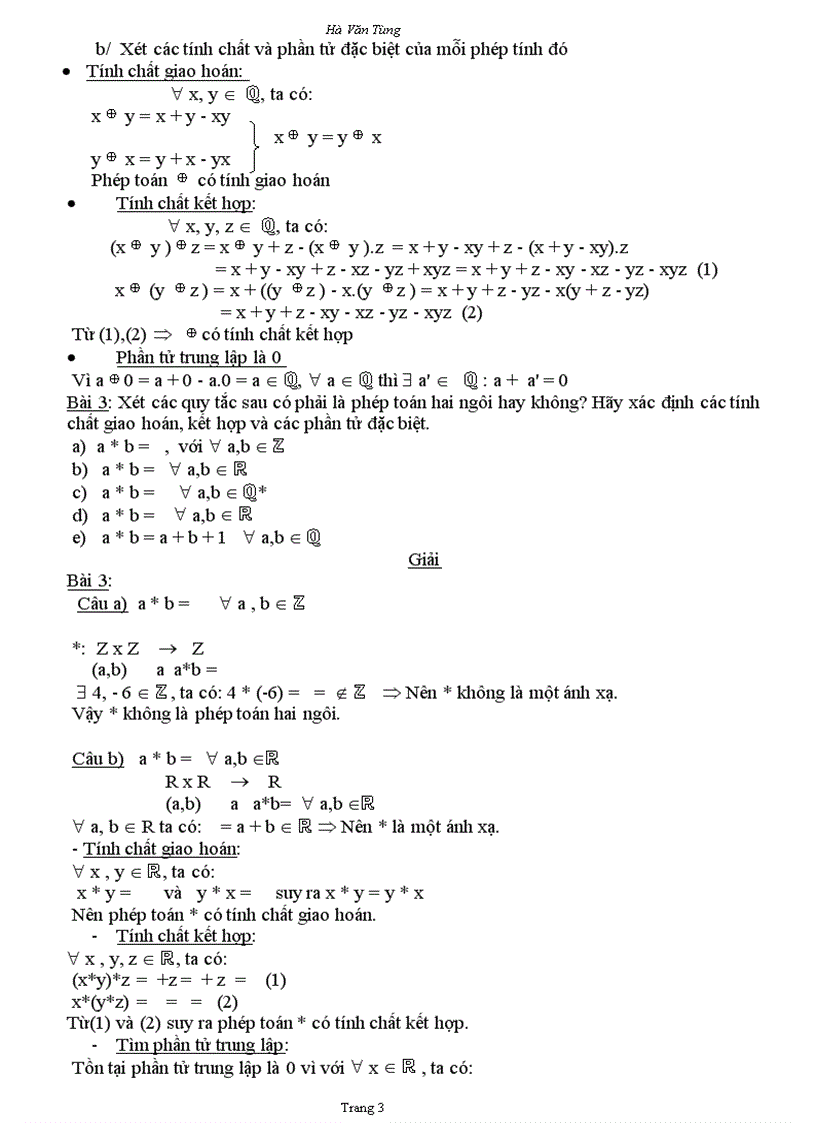 Bài tập về phép toán hai ngôi 1