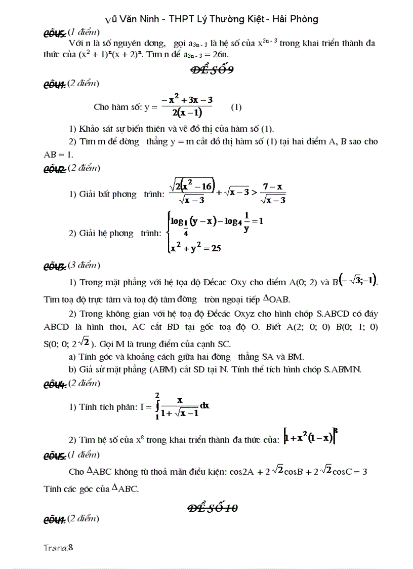 image for page Các dạng đề và bài tập ôn thi cao hoc