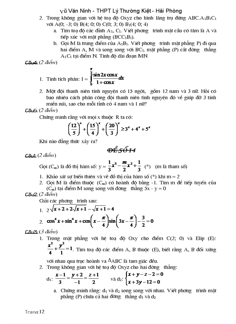 image for page Các dạng đề và bài tập ôn thi cao hoc