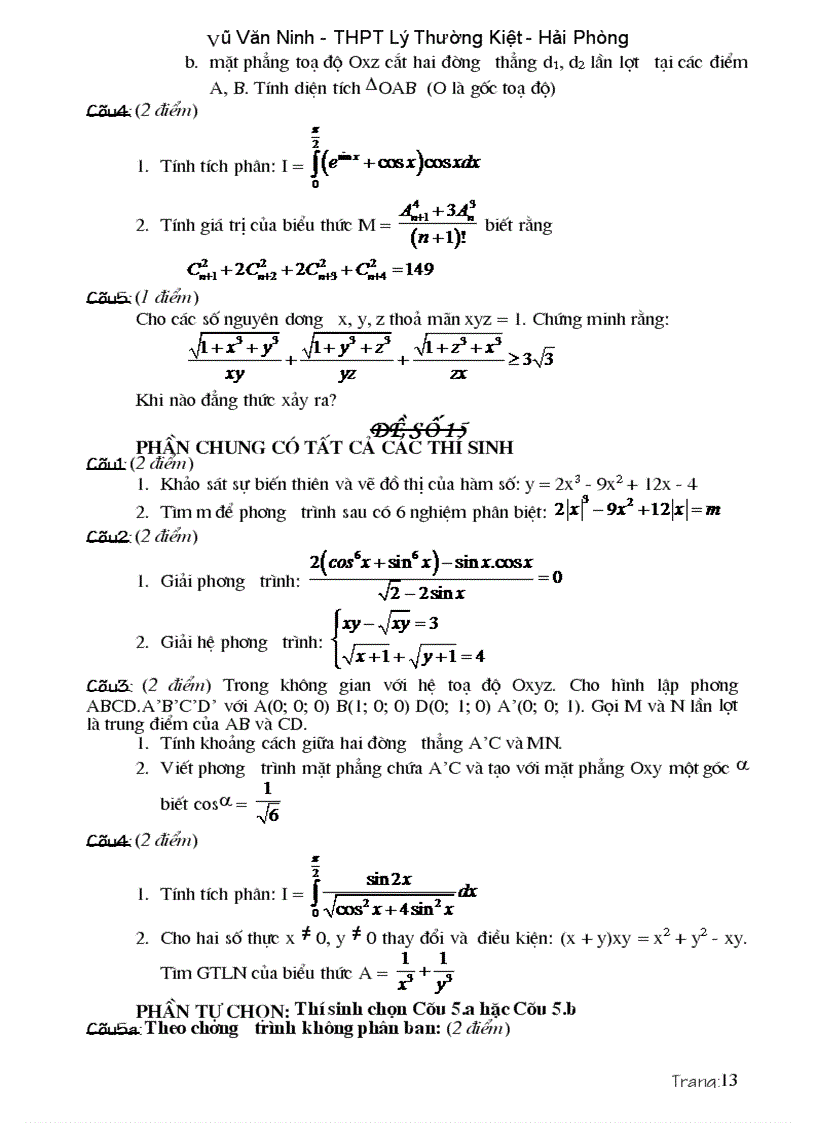 image for page Các dạng đề và bài tập ôn thi cao hoc