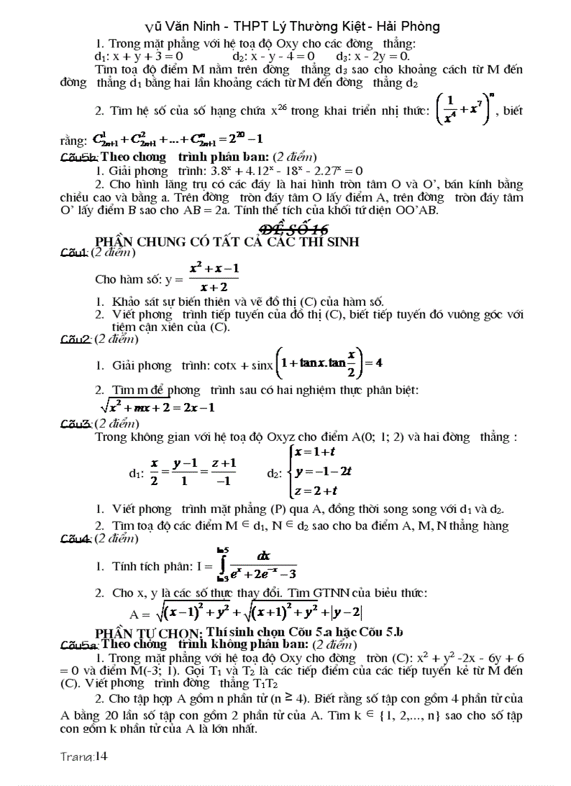 image for page Các dạng đề và bài tập ôn thi cao hoc