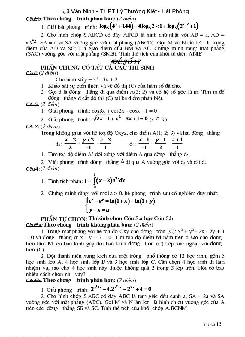 image for page Các dạng đề và bài tập ôn thi cao hoc