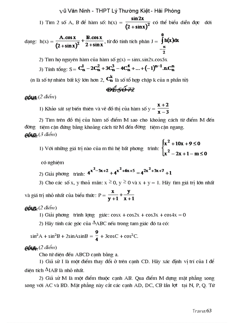 image for page Các dạng đề và bài tập ôn thi cao hoc