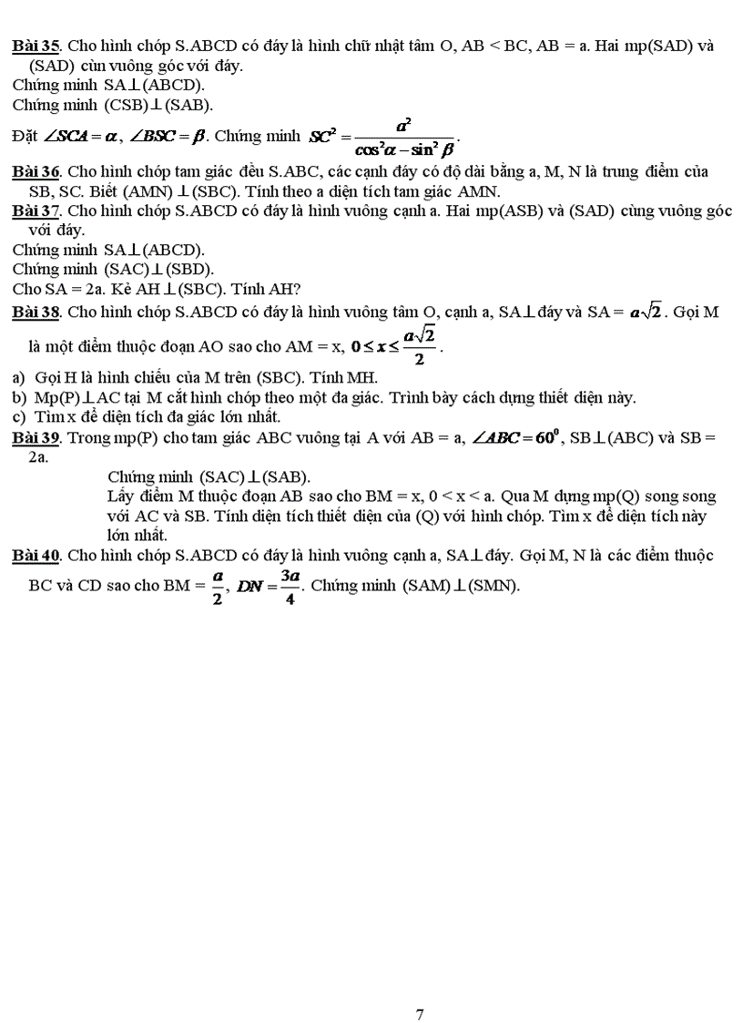 image for page Các dạng toán quan hệ vuông góc trong không gian