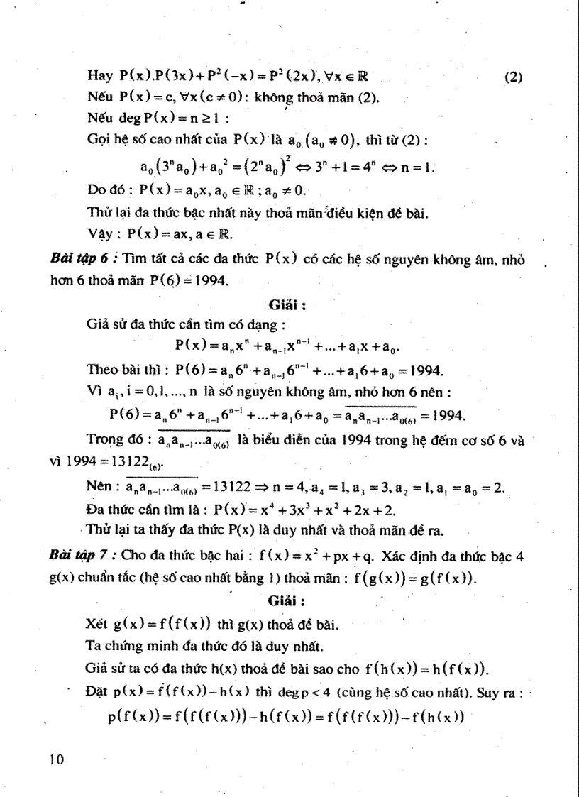 Các vấn đề về đa thức