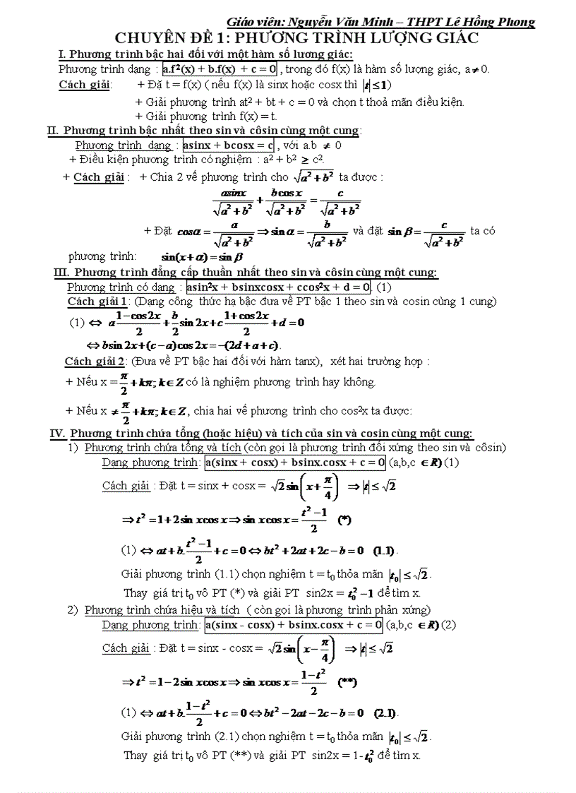 image for page Chuyen de phuong trinh luong giac