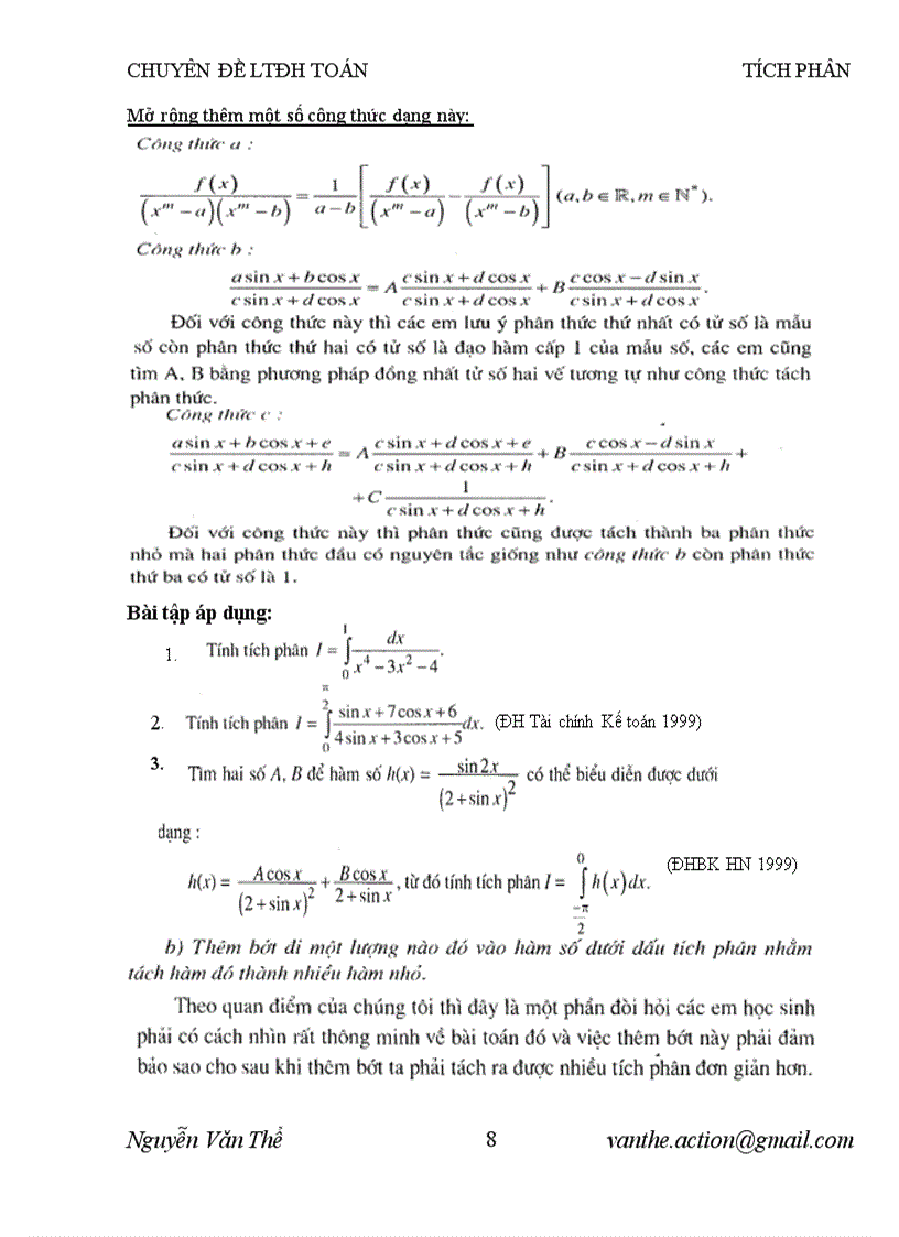 image for page CHUYÊN ĐỀ LTĐH MÔN TOÁN Phần tích phân