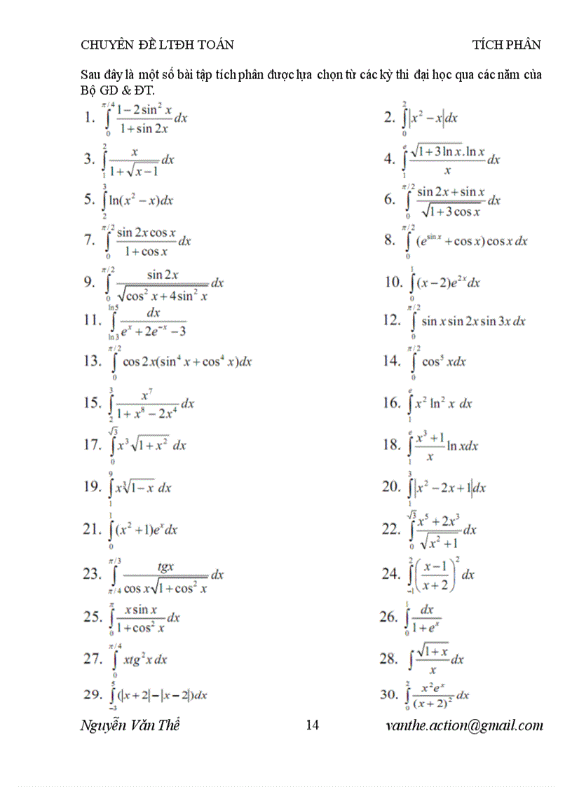 image for page CHUYÊN ĐỀ LTĐH MÔN TOÁN Phần tích phân