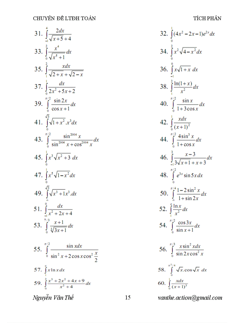 image for page CHUYÊN ĐỀ LTĐH MÔN TOÁN Phần tích phân