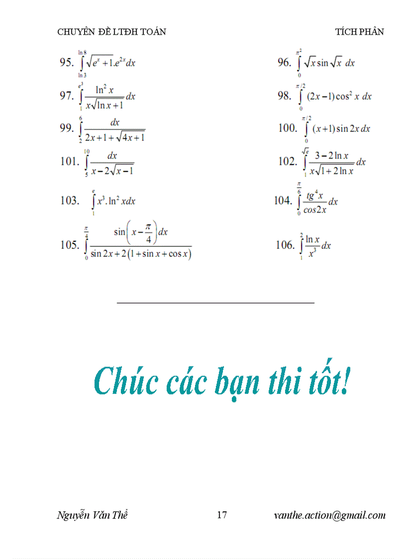 image for page CHUYÊN ĐỀ LTĐH MÔN TOÁN Phần tích phân 1