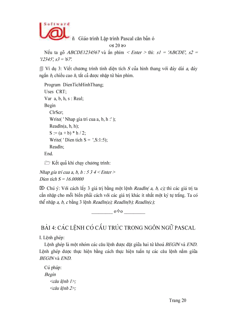 image for page Giáo trình Pascal căn bản