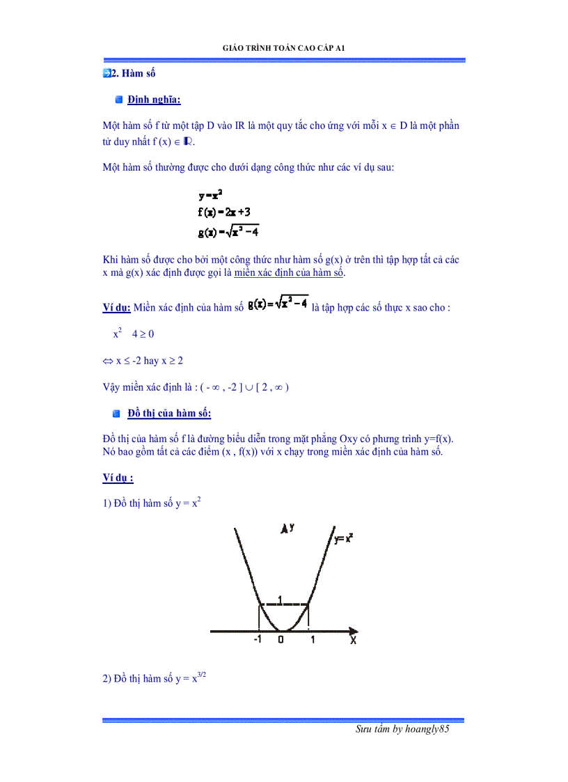 Giáo trình toán cao cấp A1 1