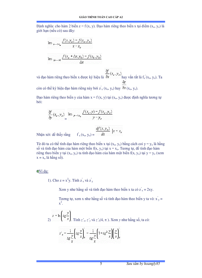 image for page Giáo trình toán cao cấp A2 1