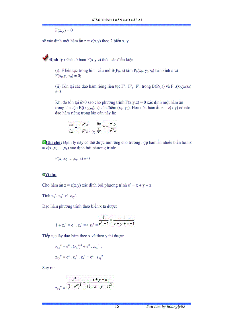 image for page Giáo trình toán cao cấp A2 1
