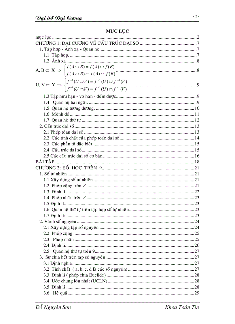 image for page Giáo trình đại số đại cương full 1