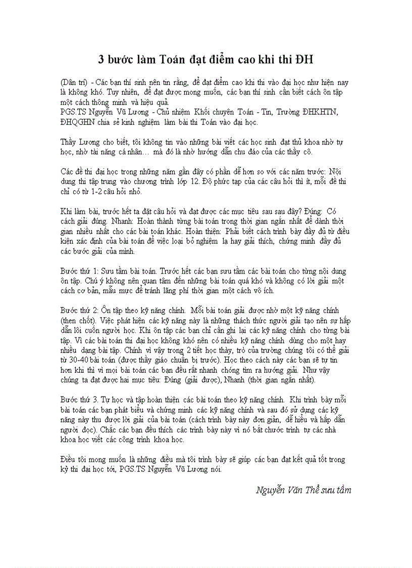 image for page Làm thế nào đạt điểm cao thi Toán ĐH Mẹo ôn thi