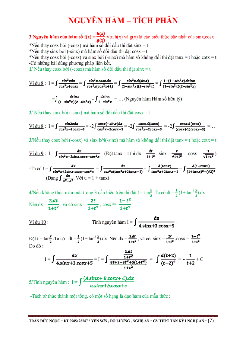 image for page Nguyên hàm tích phân 1