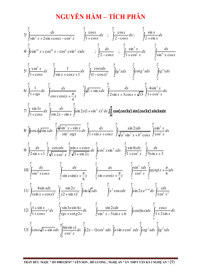 image for page Nguyên hàm tích phân 1