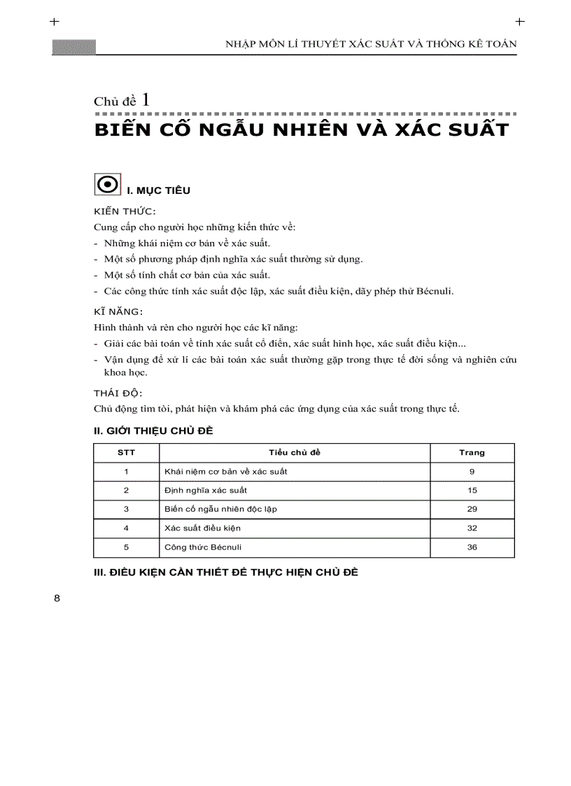 image for page Nhập môn lý thuyết xác suất và thống kê P1 1