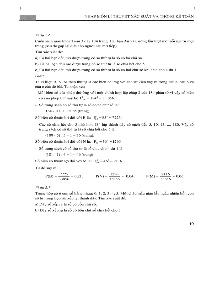 image for page Nhập môn lý thuyết xác suất và thống kê P1 1