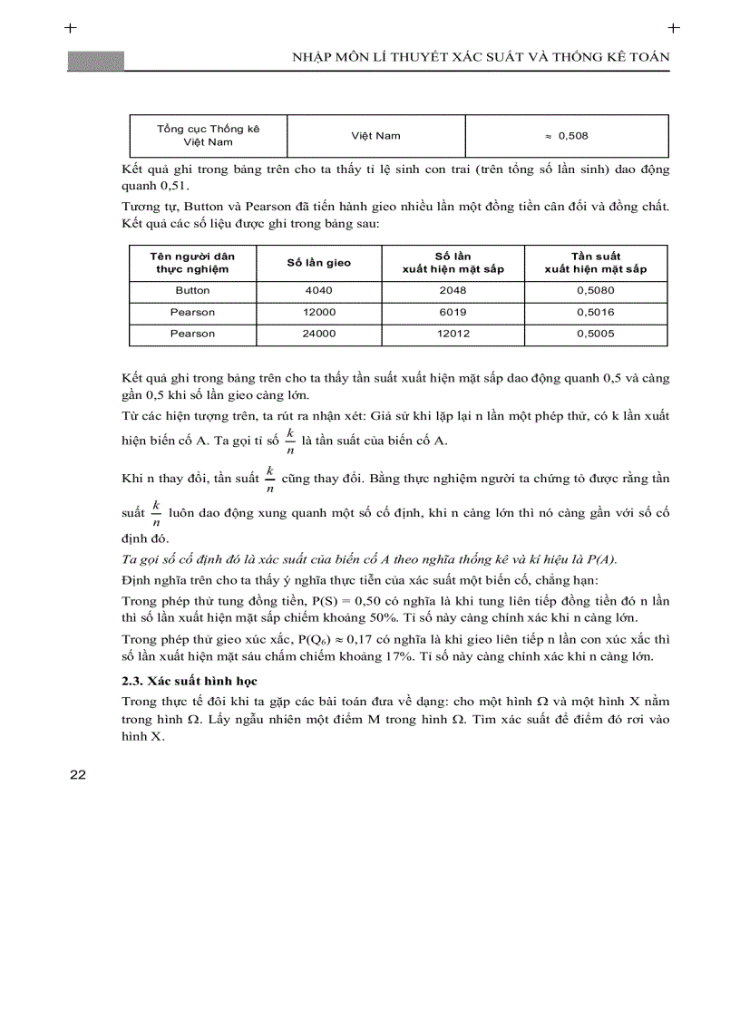 image for page Nhập môn lý thuyết xác suất và thống kê P1 1