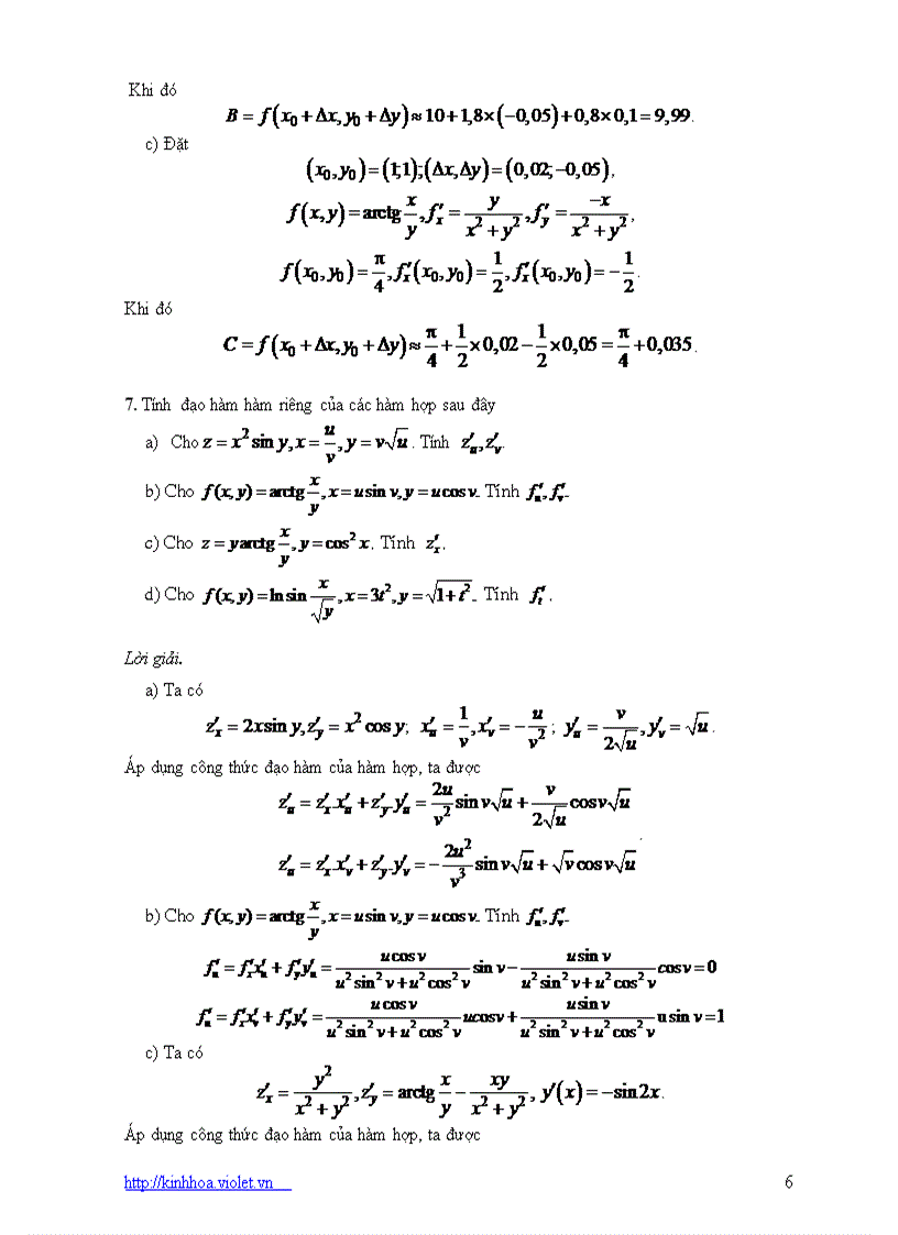 Phép tính vi phân hàm nhiều biến