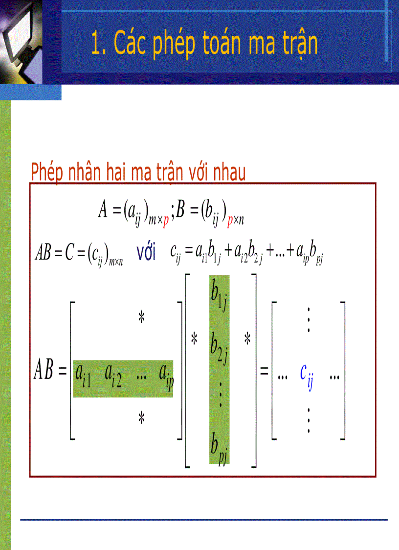 Phép toán ma trận 1