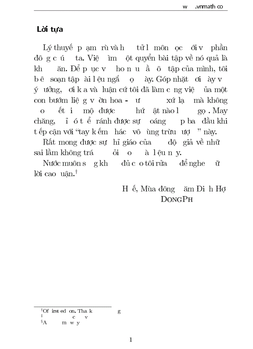 TL ngắn gọn về LT phạm trù và hàm tử