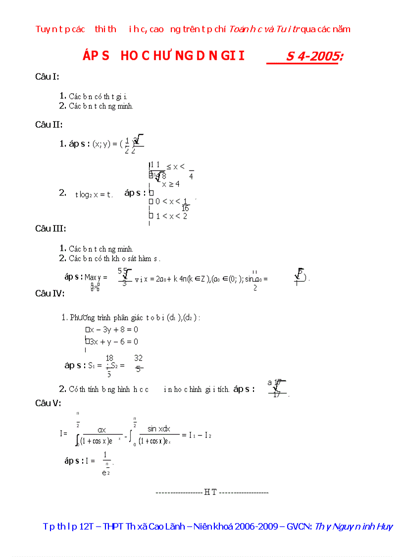 image for page Tuyển tập các đề thi thử đại học toán 2010 1