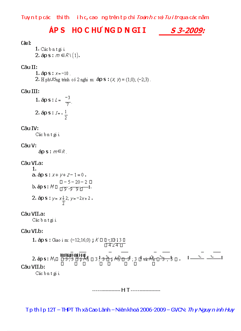 image for page Tuyển tập các đề thi thử đại học toán 2010 1
